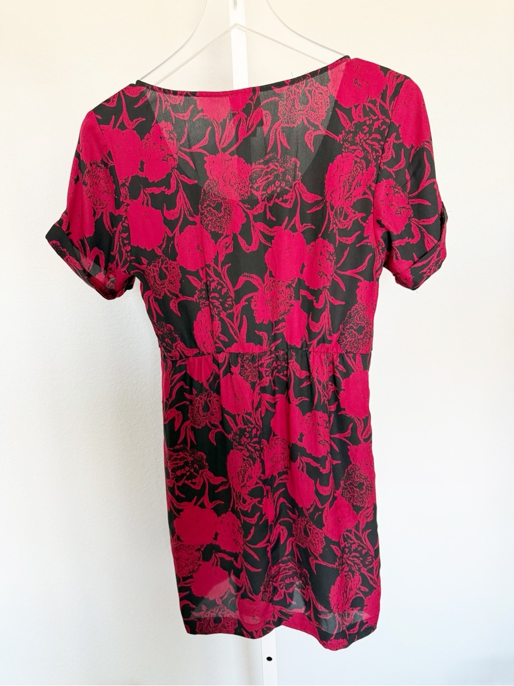 Anthropologie Yaya Nom de Plume Floral Mini Dress With Pockets in Black Red - Picture 3 of 6